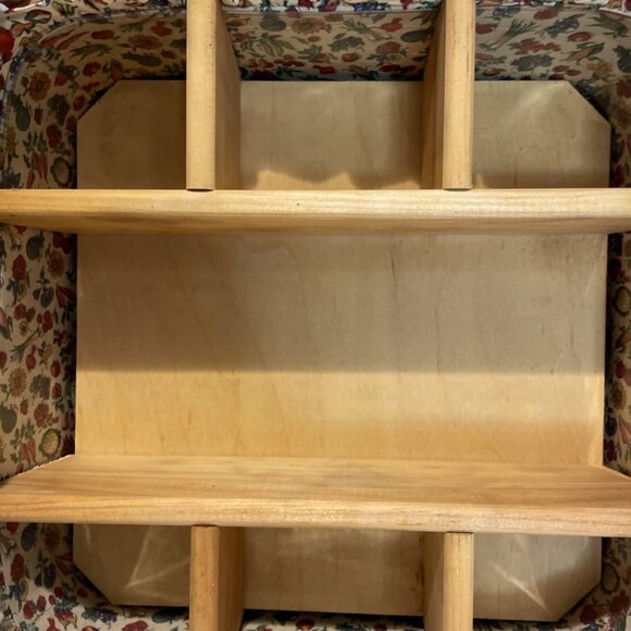 Peterboro Basket Co Divided Caddy Buffet Server Fabric Plastic Liners Farmhouse - Picture 7 of 14